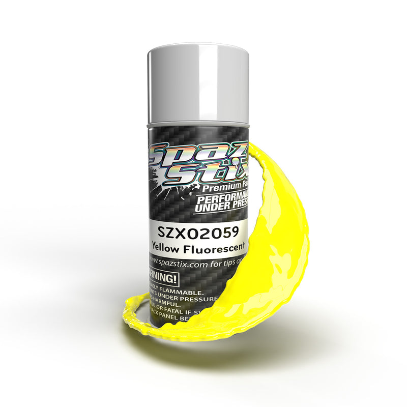 02059 Spaz Stix Yellow Fluorescent Aerosol Paint, 3.5oz Can