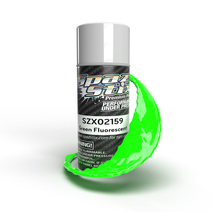 02159 Spaz Stix Green Fluorescent Aerosol Paint, 3.5oz Can