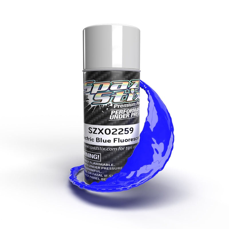 02259 Spaz Stix Electric Blue Fluorescent Aerosol Paint, 3.5oz Can