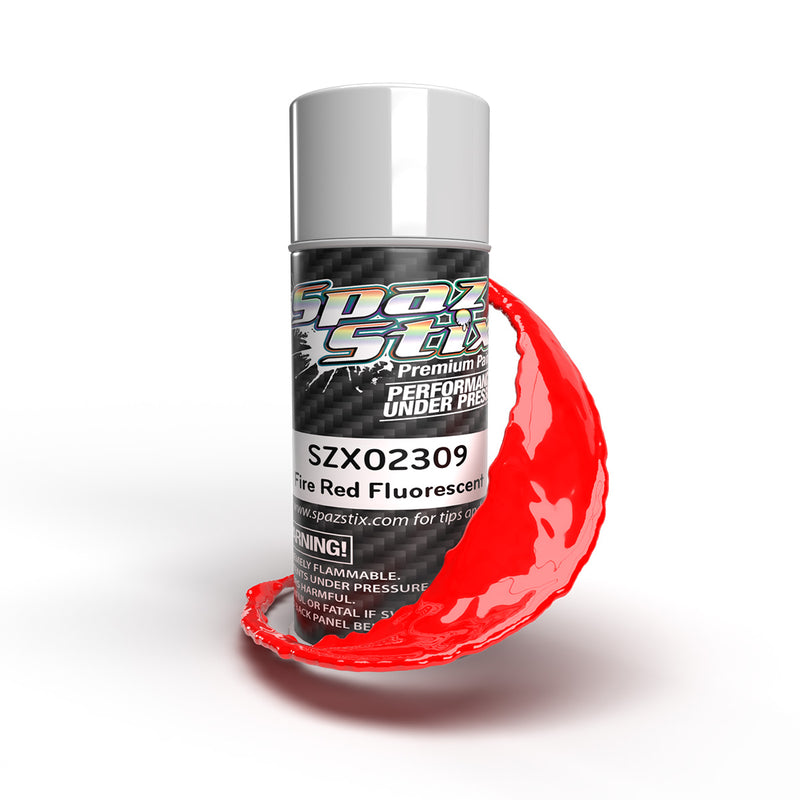 02309 Spaz Stix Fire Red Fluorescent Aerosol Paint, 3.5oz Can