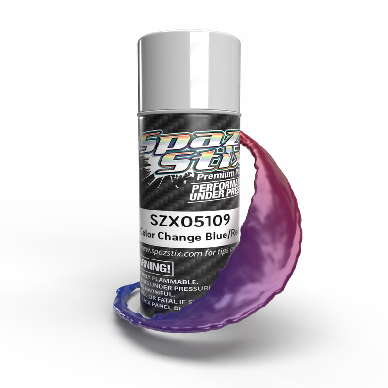 05109 Spaz Stix Color Change Aerosol Paint, Blue/Red, 3.5oz Can