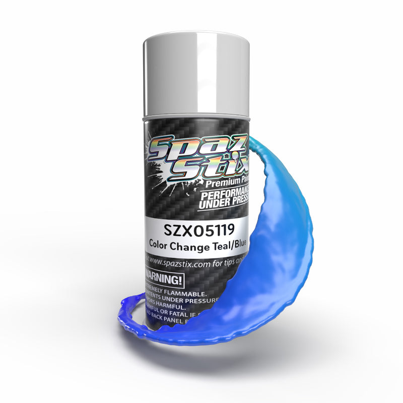05119 Spaz Stix Color Change Aerosol Paint, Teal/Blue, 3.5oz Can