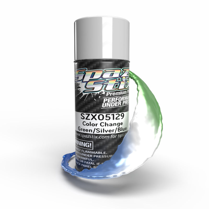 05129 Spaz Stix Color Change Aerosol Paint, Green/Silver/Blue, 3.5oz Can
