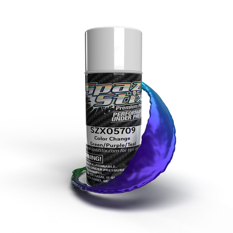 05709 Spaz Stix Color Change Aerosol Paint, Green/Purple/Teal, 3.5oz Can