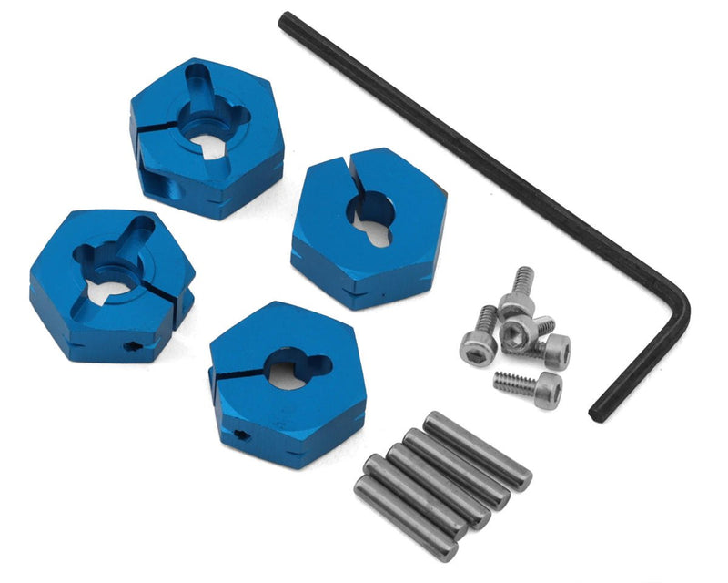 53823 Tamiya 5mm Aluminum Clamping Wheel Hex (Blue) (4)