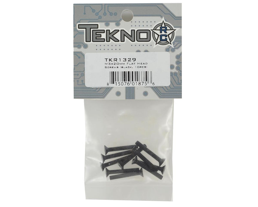 TKR1329 – M3x20mm Flat Head Screws (black, 10pcs)