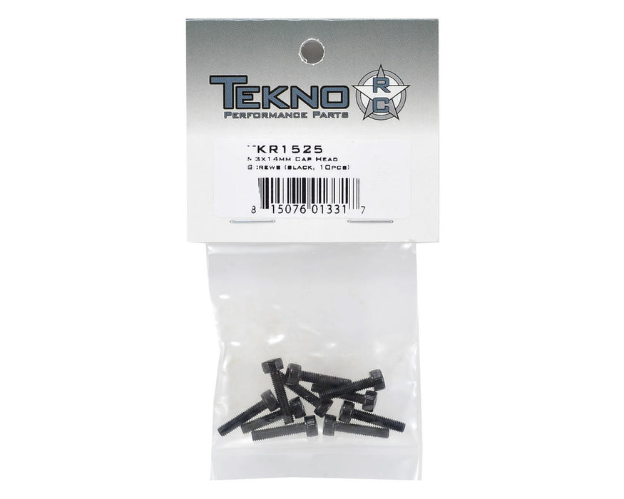 TKR1525 - Tekno – M3x14mm Cap Head Screws (black, 10pcs)