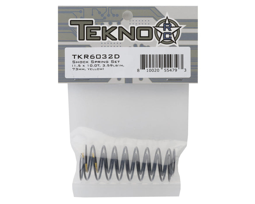 TKR6032D Tekno RC 73mm Rear Shock Spring Set (2) (Yellow)