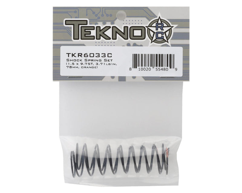 TKR6033C Tekno RC 78mm Rear Shock Spring Set (2) (Orange)