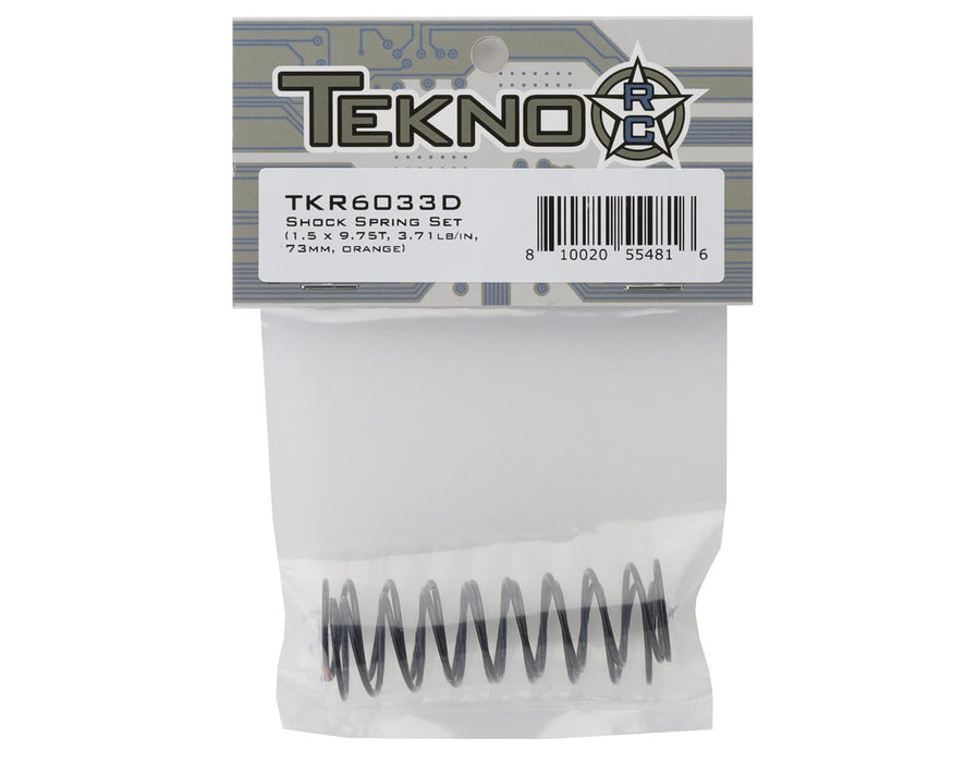 TKR6033D Tekno RC 73mm Rear Shock Spring Set (2) (Orange)