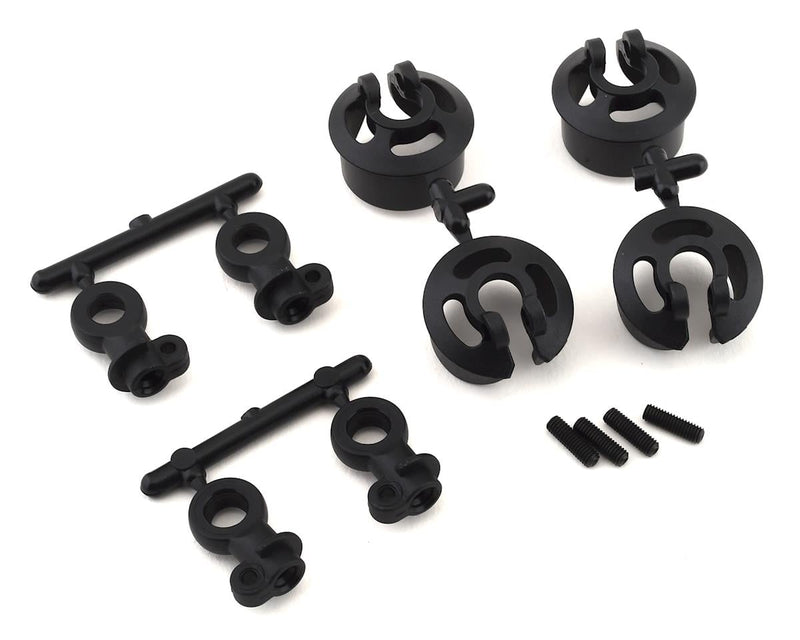 TKR6140C Tekno RC Large Radius Locking Shock Rod End & Spring Perch Set