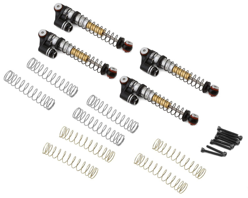 TLHTSCX24-155 Treal Hobby Axial SCX24 Aluminum Long Travel Threaded Shocks (Black) (4) (43mm)