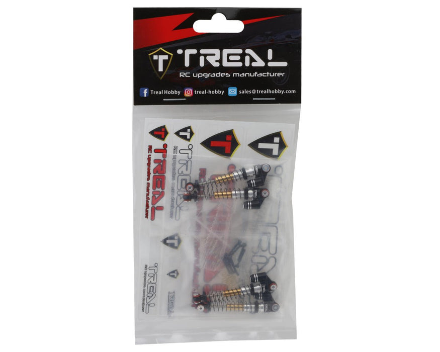 TLHTSCX24-155 Treal Hobby Axial SCX24 Aluminum Long Travel Threaded Shocks (Black) (4) (43mm)