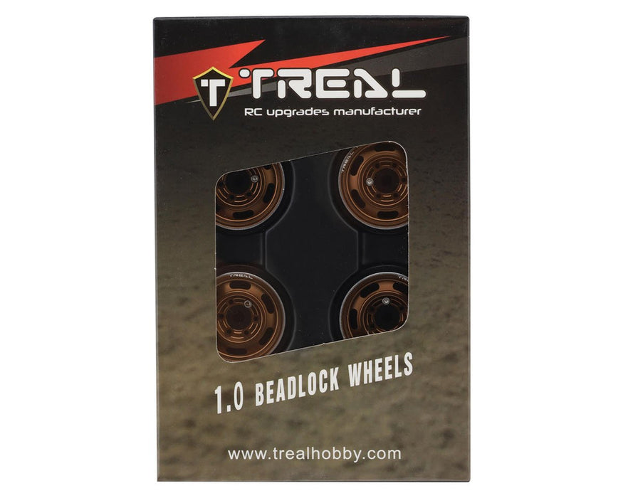 X003GZ12J5 Treal Hobby Type E 1.0" 6-Slot Beadlock Wheels (Bronze) (4) (21.9g)