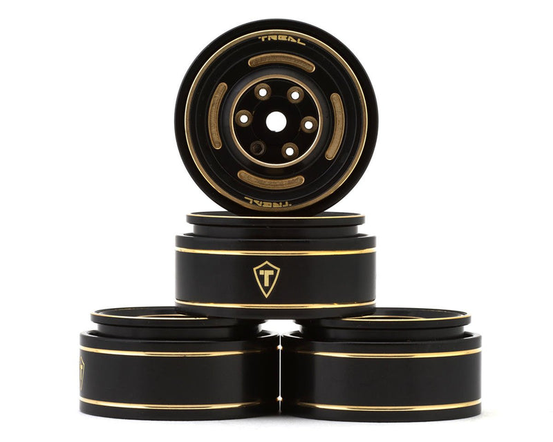 X003WX6O67 Treal Hobby Type C 1.0" 4-Slot Brass Beadlock Wheels (Bronze) (4) (50g)
