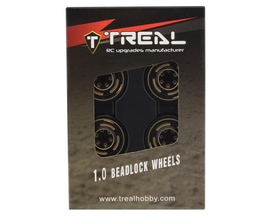 X003WX6O67 Treal Hobby Type C 1.0" 4-Slot Brass Beadlock Wheels (Bronze) (4) (50g)