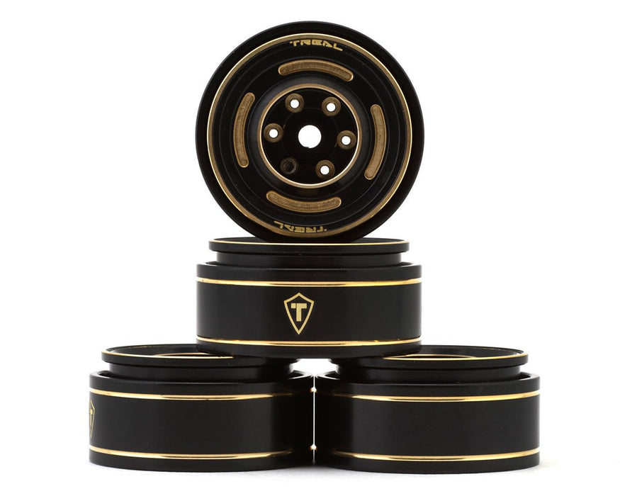 X003WX6O67 Treal Hobby Type C 1.0" 4-Slot Brass Beadlock Wheels (Bronze) (4) (50g)
