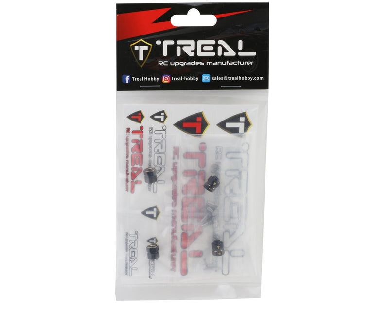 TLHTSCX24-77 Treal Hobby Axial SCX24 Brass Wheel Hex Hub Adapters (4) (2.4g) (+5mm)