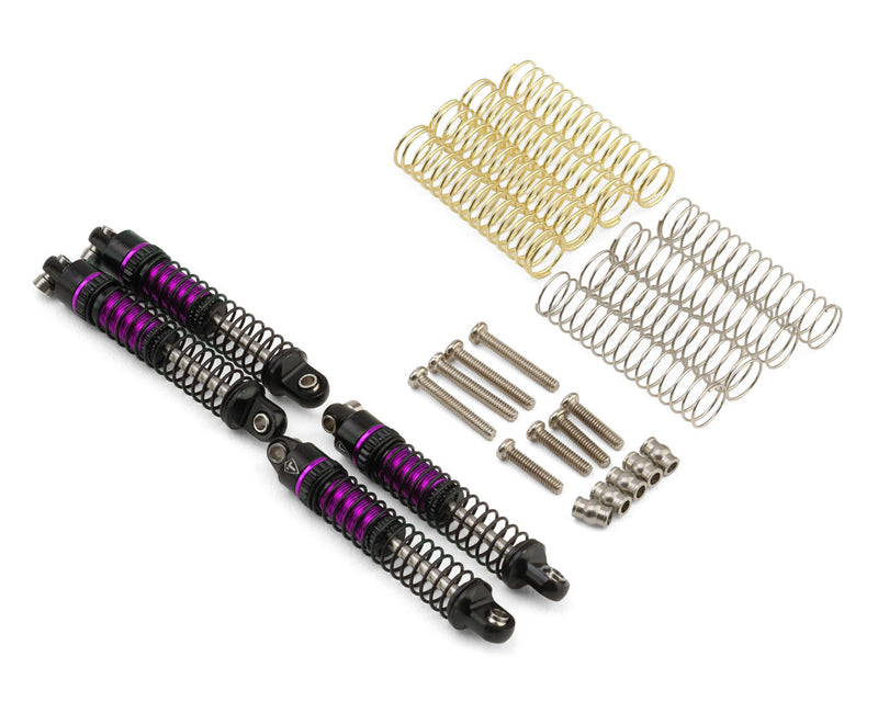 X0056SRDZ7 Treal Hobby Axial SCX30 29mm Aluminum Threaded Oil-fillable Long-Travel Shocks (Purple) (4)