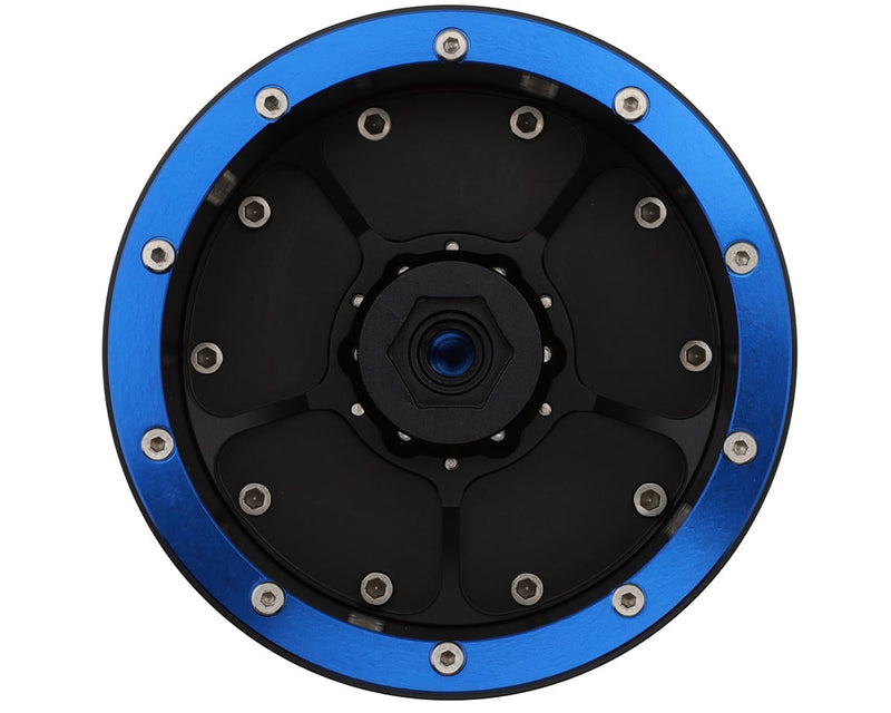 TLHTWHEEL-141 Treal Hobby 2.6" Aluminum Beadlock Monster Truck Wheels (Blue/Black) (2) (12mm Hex)