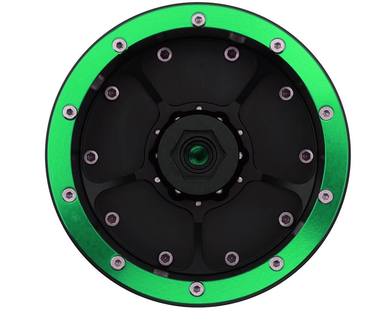 TLHTWHEEL-142 Treal Hobby 2.6" Aluminum Beadlock Monster Truck Wheels (Green/Black) (2) (12mm Hex)