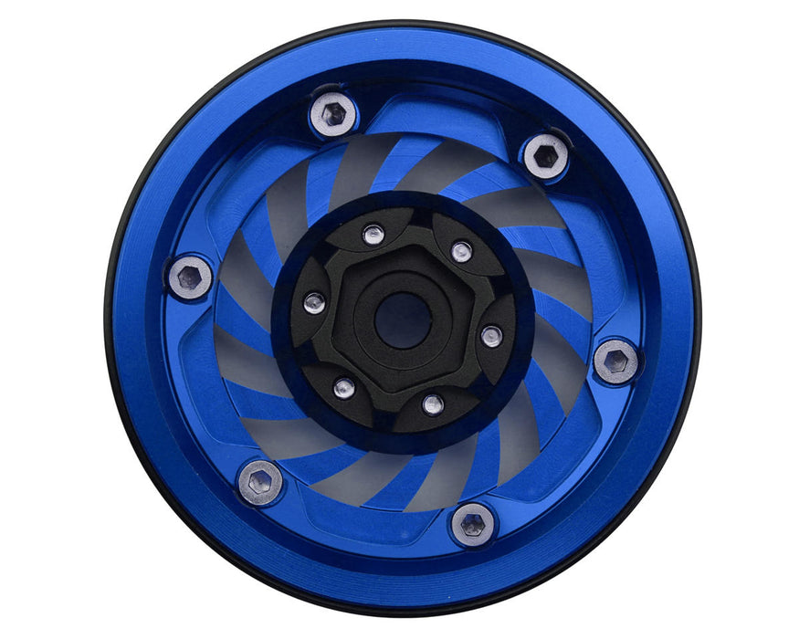TLHTWHEEL-180 Treal Hobby Cyclone 1.9" Aluminum Beadlock Wheels (Blue) (4) (122.5g)