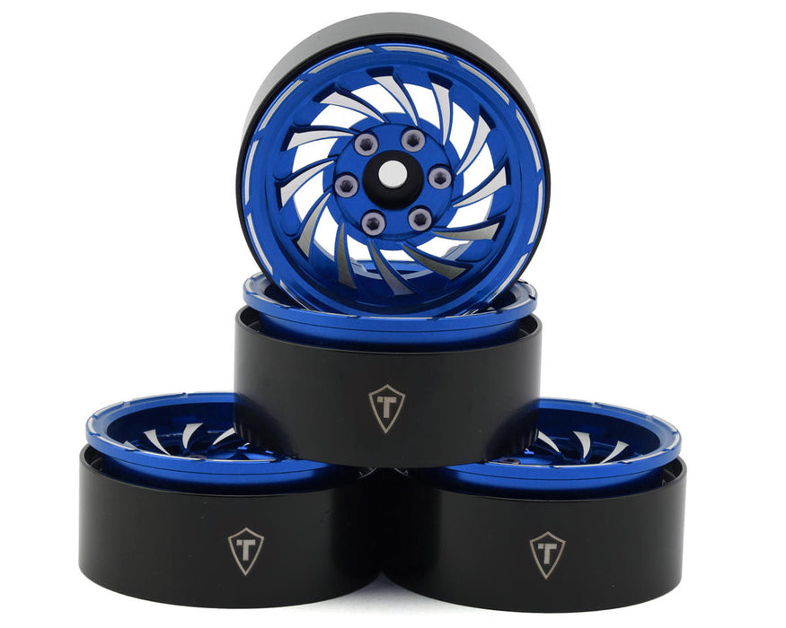 TLHTWHEEL-180 Treal Hobby Cyclone 1.9" Aluminum Beadlock Wheels (Blue) (4) (122.5g)