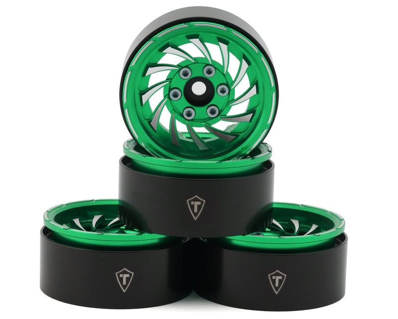 TLHTWHEEL-181 Treal Hobby Cyclone 1.9" Aluminum Beadlock Wheels (Green) (4) (122.5g)