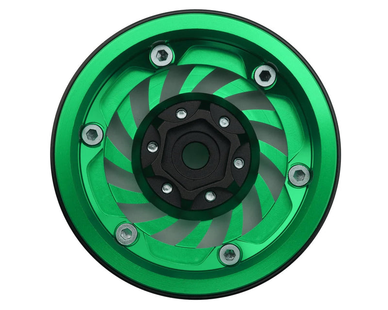 TLHTWHEEL-181 Treal Hobby Cyclone 1.9" Aluminum Beadlock Wheels (Green) (4) (122.5g)