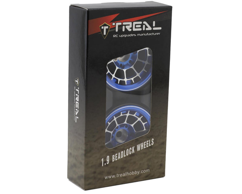 TLHTWHEEL-63 Treal Hobby Type A 1.9'' Spoked Beadlock Wheels (Blue) (2)