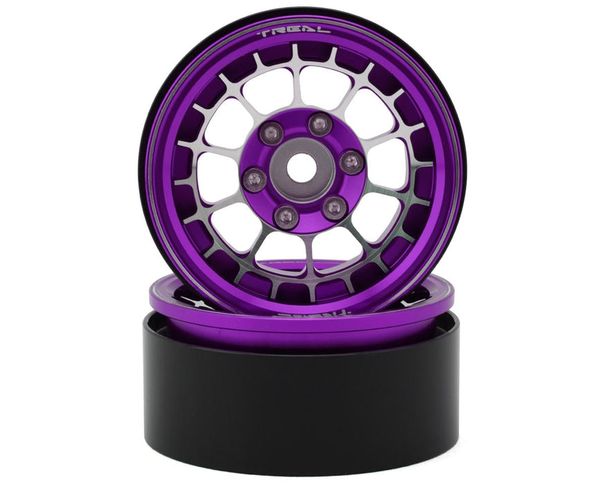 TLHTWHEEL-64 Treal Hobby Type A 1.9'' Spoked Beadlock Wheels (Purple) (2)