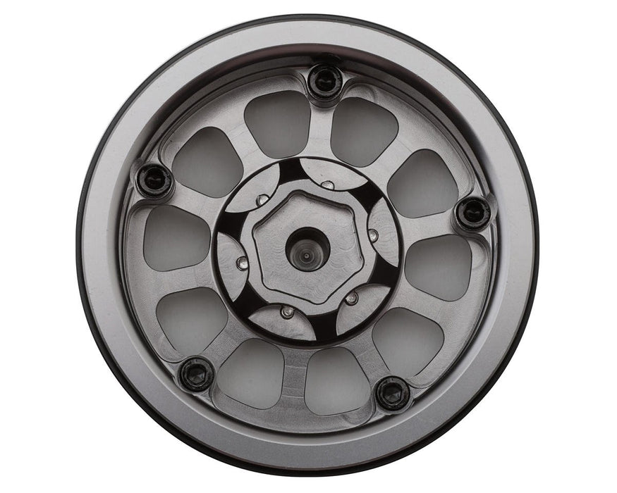 X00250NBZ5 Treal Hobby Type V2 1.9" Beadlock Wheels (Black/Silver) (4)