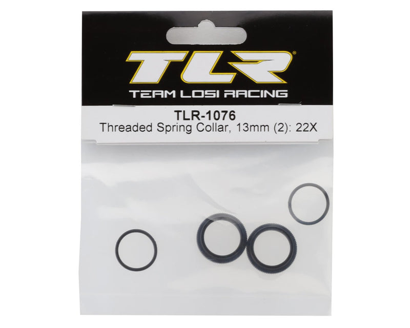TLR-1076 Team Losi Racing 22X 13mm Threaded Shock Spring Collars (2)