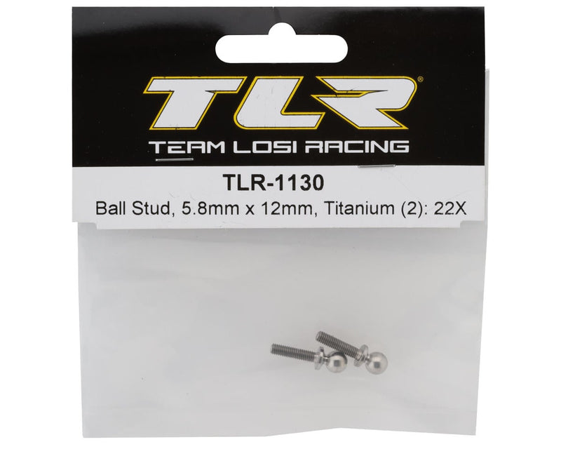 TLR-1130 Team Losi Racing 22X 5.8mm Titanium Ball Studs (2) (12mm)