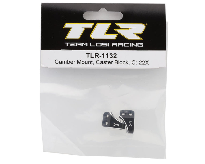 TLR-1132 TLR 22X Aluminum Caster Block Camber Mounts (C) (Outward/Wide) (2)