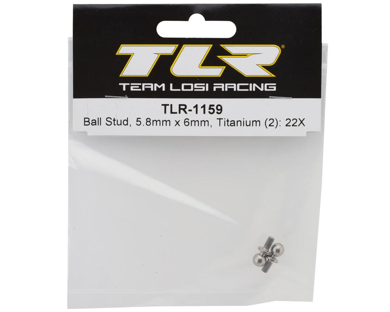 TLR-1159 Team Losi Racing 22X 5.8mm Titanium Ball Studs (2) (6mm)