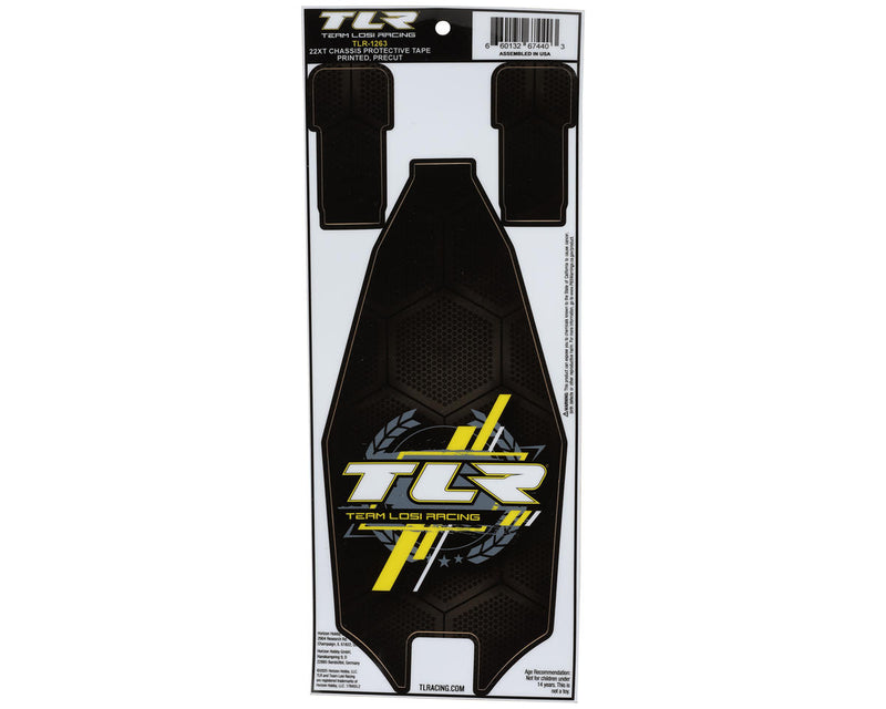 TLR-1263 Team Losi Racing 22X-T Pre-Cut Chassis Protective Sheet (Black)
