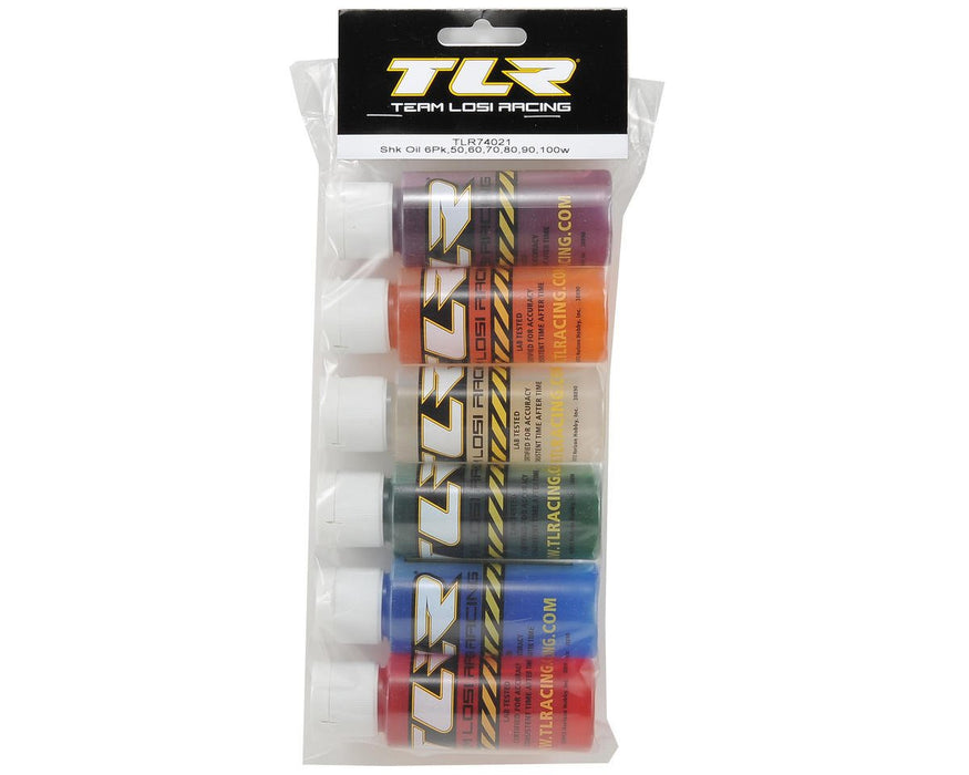 TLR74021 TLR Shock Oil, 6Pk, 50, 60, 70, 80, 90, 100, 2oz