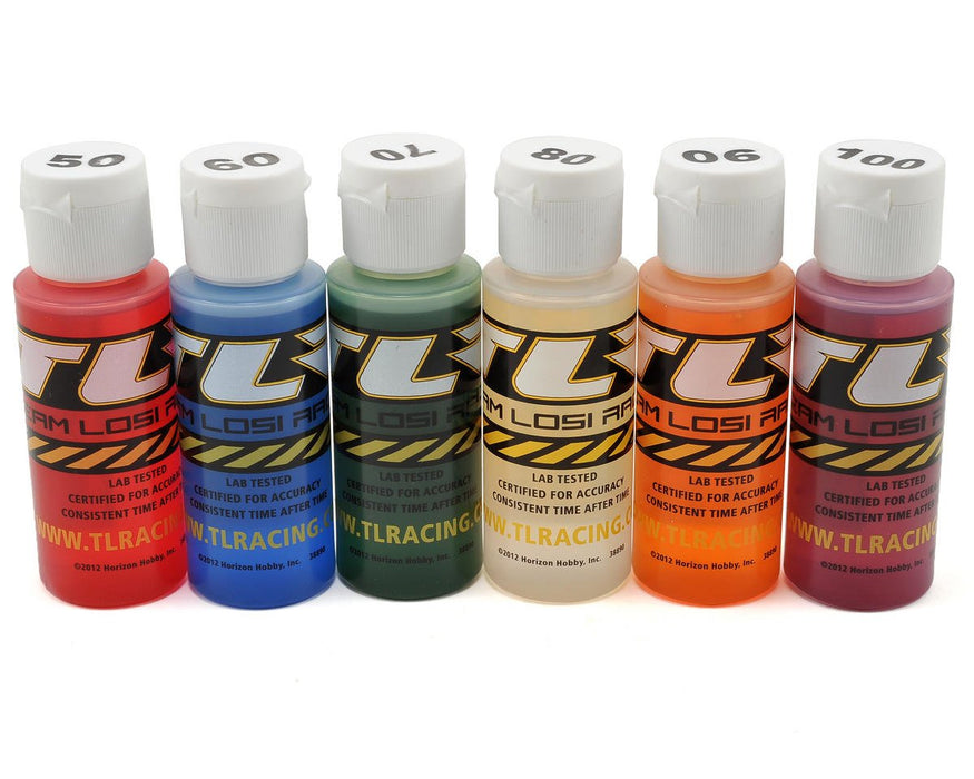 TLR74021 TLR Shock Oil, 6Pk, 50, 60, 70, 80, 90, 100, 2oz