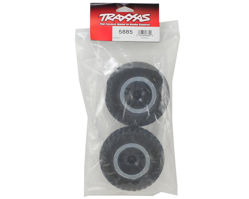 5885 Traxxas BFGoodrich KM2 Front Tire (2) (Satin Chrome) (Standard) w/Split-Spoke Front Wheel