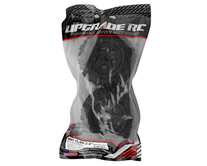 UPG-10000 UpGrade RC Dirt Claw 2.8" Pre-Mounted All-Terrain Tires w/5-Star Wheels (2) (17mm/14mm/12mm Hex)