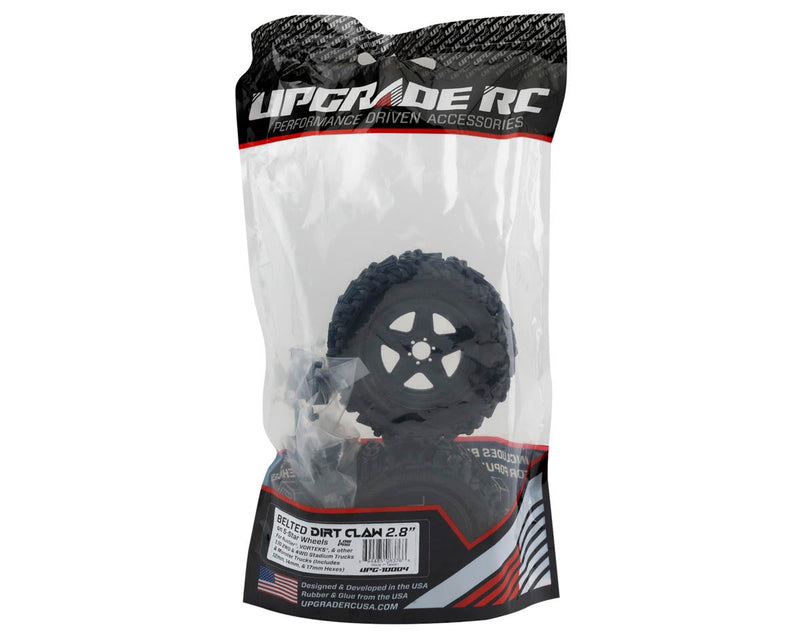 UPG-10004 UpGrade RC Low-Pro BELTED Dirt Claw 2.8" Pre-Mounted All-Terrain Tires w/5-Star Wheels (2) (17mm/14mm/12mm Hex)