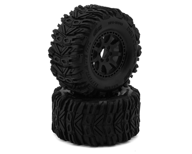 UPG-10013 UpGrade RC Dirt Claw 2.2" Pre-Mounted BELTED Tires for Mini Maxx®/XRT® & Mini Kraton® (2) w/12mm Narrow, 12mm Wide, & 14mm Hexes