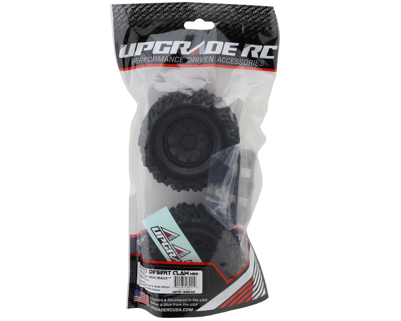 UPG-10013 UpGrade RC Dirt Claw 2.2" Pre-Mounted BELTED Tires for Mini Maxx®/XRT® & Mini Kraton® (2) w/12mm Narrow, 12mm Wide, & 14mm Hexes