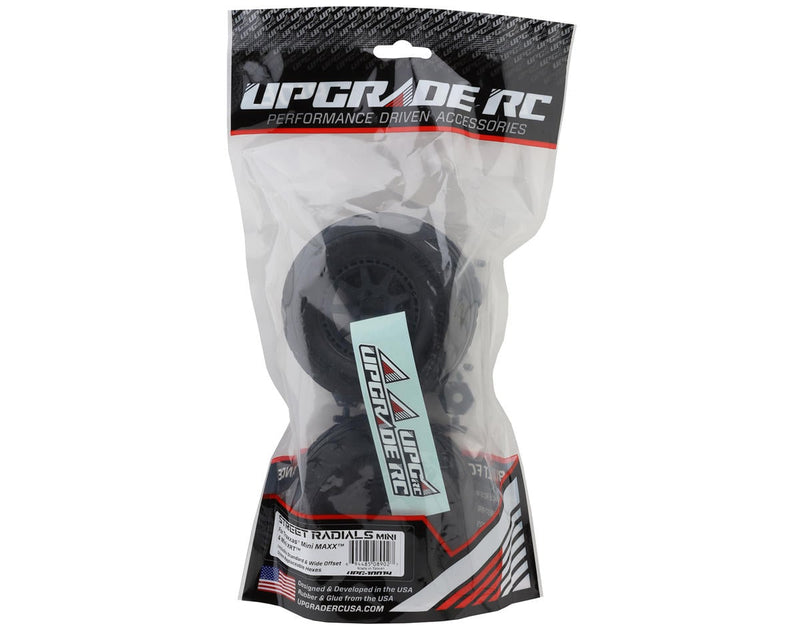 UPG-10014 UpGrade RC Street Radials 2.2" Pre-Mounted On-Road Tires for Mini Maxx®/XRT® & Mini Kraton® (2) w/12mm Narrow, 12mm Wide, & 14mm Hexes