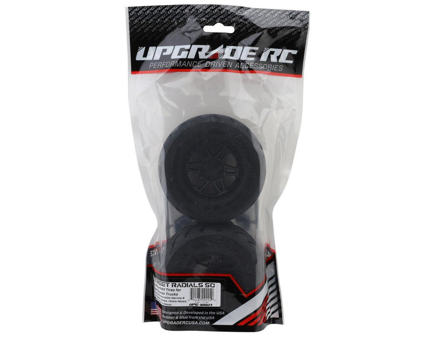 UPG-10021 UpGrade RC Street Radial SC 2.2/3.0" Pre-Mounted Short Course Truck Tires (2) (17mm/14mm/12mm Hex)