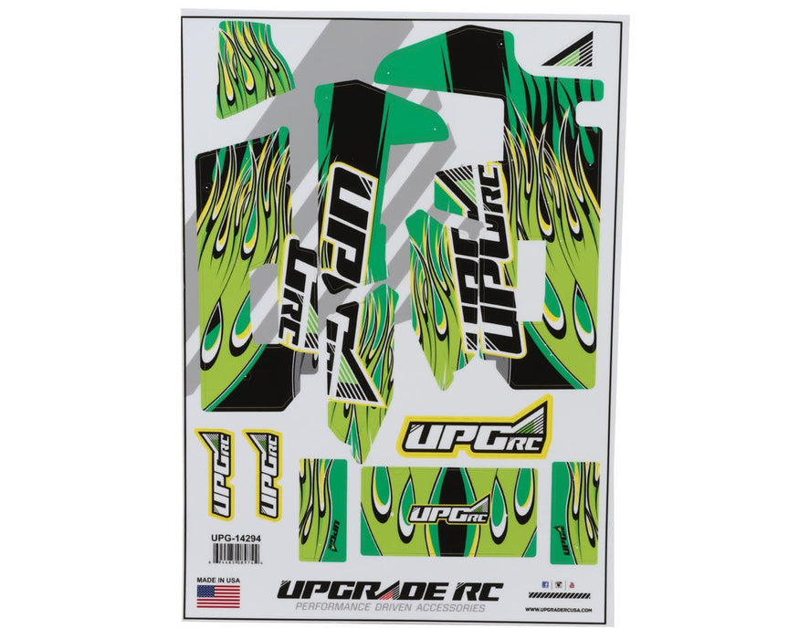 UPG-14294 UpGrade RC "Flame" Graphic Set for Losi® 22S™ Sprint Car (Green)