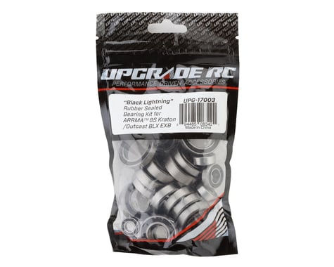 UPG17003 UpGrade RC "Black Lightning" Rubber Sealed Bearing Kit for Arrma® 8S BLX EXB Kraton®/Outcast™