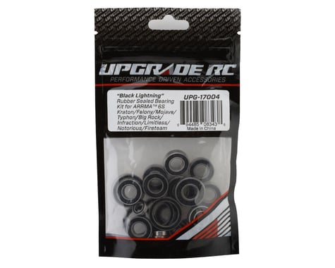 UPG17004 UpGrade RC "Black Lightning" Rubber Sealed Bearing Kit for Arrma® 6S BLX Felony™ /Mojave™/Typhon™/Big Rock™/Infraction™/Limitless™