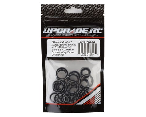 UPG17005 UpGrade RC "Black Lightning" Rubber Sealed Bearing Kit for Arrma® 4S BLX V2 Mojave™/Kraton™/Outcast™ w/Center Diff